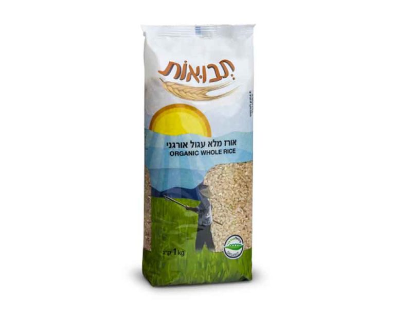 אורז מלא עגול אורגני תבואות 1 ק''ג