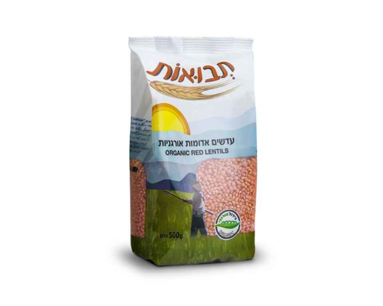 עדשים אדומות אורגניות תבואות 500 גרם